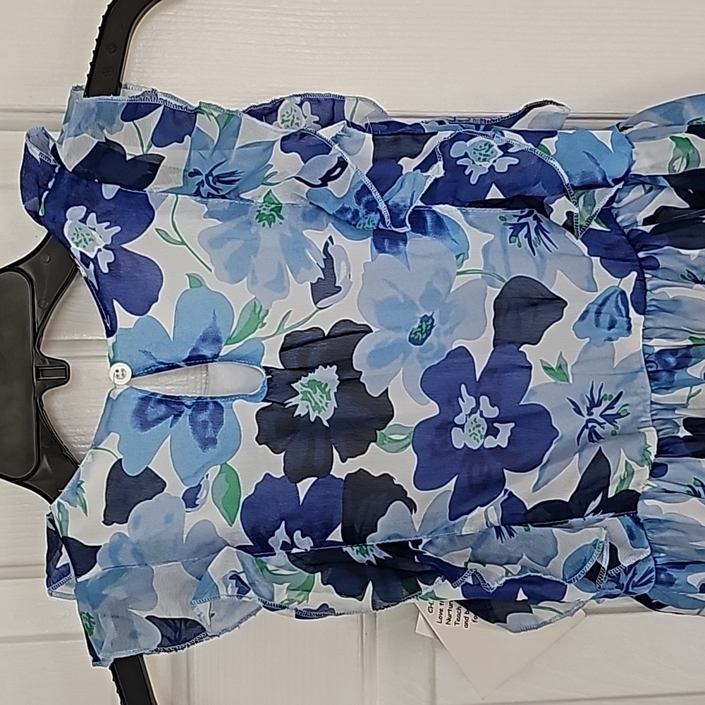 Blueberi Blvd Blue and White Floral Dress Kid Size 6 - Picture 10 of 12